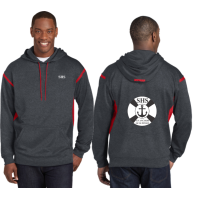 Sport-Tek® Tech Fleece Colorblock Hooded Sweatshirt-Front and Back Print Sport-Tek® Tech Fleece Colorblock Hooded Sweatshirt-Front and Back Print