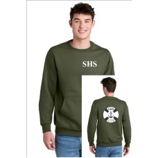 Port & Co® Core Fleece Crewneck Pocket Sweatshirt - Left Chest Full Back